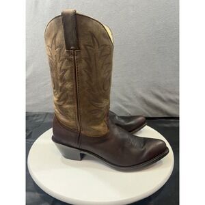 Durango Embroidered Western Cowboy Boots Women Size 8 M Leather Brown Cowgirl